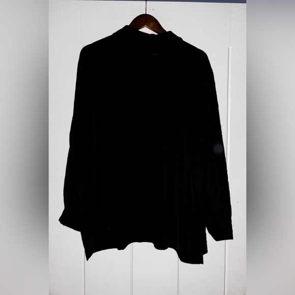 Eileen Fisher Silk Georgette Crepe Classic Collared Shirt L Capsule Closet Relax - Picture 2 of 8